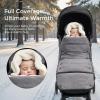 imageMomcozy Stroller Footmuff  Universal WeatherProof Warm Stroller Bunting Bag  Extendable Winter Cover  Adjustable BuckleGray