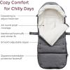 imageMomcozy Stroller Footmuff  Universal WeatherProof Warm Stroller Bunting Bag  Extendable Winter Cover  Adjustable BuckleGray