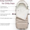 imageMomcozy Stroller Footmuff  Universal WeatherProof Warm Stroller Bunting Bag  Extendable Winter Cover  Adjustable BuckleKhaki