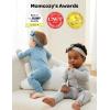 imageMomcozy Unisex Baby Pajamas BabyTemp Monitoring Double Zipper Boy Girl Sleepers Rompers Footie 2 Pack Light Weight Stretchy Viscose Derived from Bamboo Baby Jammies Newborn Blue Grey
