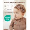imageMomcozy Unisex Baby Pajamas BabyTemp Monitoring Double Zipper Boy Girl Sleepers Rompers Footie 2 Pack Light Weight Stretchy Viscose Derived from Bamboo Baby Jammies 1824 M Pinkish Grey Brown