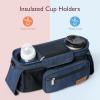 imageMomcozy Universal Stroller Organizer with Insulated Cup Holder Detachable Phone Bag ampamp Shoulder Strap Fits for Stroller like Uppababy Baby Jogger Britax BOB Umbrella and Pet StrollerBlue
