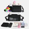 imageMomcozy Universal Stroller Organizer with Insulated Cup Holder Detachable Phone Bag ampamp Shoulder Strap Fits for Stroller like Uppababy Baby Jogger Britax BOB Umbrella and Pet StrollerDark black