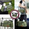 imageMomcozy Universal Stroller Organizer with Insulated Cup Holder Detachable Phone Bag ampamp Shoulder Strap Fits for Stroller like Uppababy Baby Jogger Britax BOB Umbrella and Pet StrollerGreen