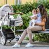 imageMomcozy Universal Stroller Organizer with Insulated Cup Holder Detachable Phone Bag ampamp Shoulder Strap Fits for Stroller like Uppababy Baby Jogger Britax BOB Umbrella and Pet StrollerGrey
