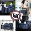imageMomcozy Universal Stroller Organizer with Insulated Cup Holder Detachable Phone Bag ampamp Shoulder Strap Fits for Stroller like Uppababy Baby Jogger Britax BOB Umbrella and Pet StrollerBlue