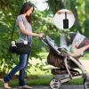 imageMomcozy Universal Stroller Organizer with Insulated Cup Holder Detachable Phone Bag ampamp Shoulder Strap Fits for Stroller like Uppababy Baby Jogger Britax BOB Umbrella and Pet StrollerDark black