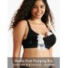 imageMomcozy VNeck Pumping Bra Hands Free Breast Pump Bra Comfort AllDay Wear Plunge Light Support Cotton Wired 1 CountBlack