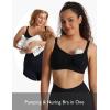 imageMomcozy VNeck Pumping Bra Hands Free Breast Pump Bra Comfort AllDay Wear Plunge Light Support Cotton Wired 1 CountBlack