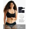 imageMomcozy VNeck Pumping Bra Hands Free Breast Pump Bra Comfort AllDay Wear Plunge Light Support Cotton Wired 1 CountBlack