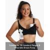 imageMomcozy VNeck Pumping Bra Hands Free Breast Pump Bra Comfort AllDay Wear Plunge Light Support Cotton Wired 1 CountBlack