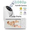 imageMomcozy Video Baby Monitor 1080P 5quot HD Baby Monitor with Camera ampamp Wall Mount Infrared Night Vision 5000mAh Battery 2Way Audio Temperature Sensor Lullabies 960ft Range Ideal for New Moms BM01BM01 with 2 cameras