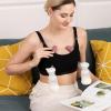 imageMomcozy Warming Lactation Massager 2in1 Soft Breast Massager for Breastfeeding Heat  Vibration Adjustable for Clogged Ducts Improve Milk Flow EngorgementRed