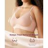 imageMomcozy Wireless Bras for Women Seamless Full Coverage Bra Classic Everyday TShirt Bra for Natural Lift and Comfort EB097Oyster Pink