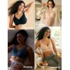 imageMomcozy Wireless Seamless Bras for Women UltraComfort Everyday TShirt Bras Breathable Maternity Bras with Scallop EdgesNordic Blue