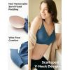 imageMomcozy Wireless Seamless Bras for Women UltraComfort Everyday TShirt Bras Breathable Maternity Bras with Scallop EdgesNordic Blue