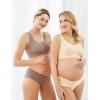imageMomcozy Womens Seamless Bra Ultra Comfort Soft Support Sleep Daily Leisure Invisible Bralette Wireless with Removable Pad Beige