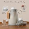 imageNo Leak Momcozy Silicone Breastmilk Storage Bags Reusable Breastmilk Freezer Storing Bags for Breastfeeding 85oz250ml Breast Milk Saver Leakproof Baby Food Pouches BPA Free Gray 5pcsBean Paste