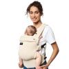 imageMomcozy Baby Carrier with Natural Cotton Linen Built to Last Ergonomic Design 744lbs for Infant and Toddler Lightweight and Comfortable HandsFree for MomsampampDads Light AmberLight Amber
