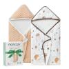 imageMomcozy Baby Hooded Towel 2 Pack Baby Towel Set Super Soft Bath Towel with Original Design Shower Gifts for Infant Toddler 28 X 28 Inch Lemon LeavesOcean Whimsy