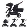 imageMomcozy ChangeGo Baby Stroller Convertible SingletoDoubletoWagon Stroller with 23 Configurations Seat Included Large PU Wheels AllWheel Suspension  Extendable UPF50 CanopyBlack