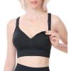 imageMomcozy CoolFit Nursing Sports Bra Racerback Nursing Bras for Workout and Yoga Soft Stretchy Ribbed Support Maternity BraBlack