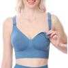 imageMomcozy CoolFit Nursing Sports Bra Racerback Nursing Bras for Workout and Yoga Soft Stretchy Ribbed Support Maternity BraNordic Blue