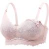 imageMomcozy Lace Nursing Bra Wirefree Padded Nursing Bras for Breastfeeding V Neck Maternity Bra for Pregnancy Soft Lace Small Ice Pink