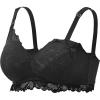 imageMomcozy Lace Nursing Bra Wirefree Padded Nursing Bras for Breastfeeding V Neck Maternity Bra for Pregnancy Soft LaceBlack