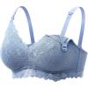 imageMomcozy Lace Nursing Bra Wirefree Padded Nursing Bras for Breastfeeding V Neck Maternity Bra for Pregnancy Soft LaceBluebell