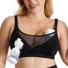 imageMomcozy Mesh Support Pumping Bra Hands Free Suitable for 36C44G Comfortable Plus Size Pumping and Nursing Bra in OneBlack
