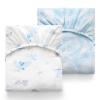 imageMomcozy Muslin Standard Fitted Crib Sheets 52quotx28quot 2 Pack Soft Breathable Natural Cotton Baby Mattress Sheet 360 Mattress Wrapping No Slip Boys Girls Neutral Toddler Bed Sheet Blue Star MoonOcean Sound