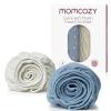 imageMomcozy Muslin Standard Fitted Crib Sheets 52quotx28quot 2 Pack Soft Breathable Natural Cotton Baby Mattress Sheet 360 Mattress Wrapping No Slip Boys Girls Neutral Toddler Bed Sheet Blue Star MoonSky Realm Blue Grey