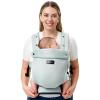 imageMomcozy Newborn Baby Carrier  Ergonomic Cozy and Lightweight Carrier for 724lbs Adjustable Neck Support with Sunshield Breathable Airmesh Perfect for Summer Outing KhakiSilver Grey