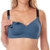 imageMomcozy Nursing Bras for Breastfeeding 30 Jelly Strip Lift Support Maternity Bra Seamless Soft Wirefree Pregnancy BraNordic Blue