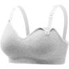 imageMomcozy Nursing Bras for Breastfeeding Soft US Cotton Seamless Maternity Bra Fixed Padding Wireless PregnancyLight Gray