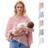 imageMomcozy Nursing Cover for Breastfeeding Soft Privacy Poncho MultiUse Nursing Shawl Portable Breast Feeding Covers for Women Includes Laundry Bag BrownPink Lite