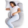 imageMomcozy Pregnancy Pillow Original F Shaped Maternity Pillow for Pregnant Women with Adjustable Wedge Pillow Full Body Support Pregnancy Pillows for Side Sleeping with Velvet Cover GreyCooling Grey
