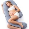 imageMomcozy Pregnancy Pillow for Sleeping Dreamlign U Pro Maternity Pillow with Adjustable Leg Pillow Removable Cover  Support for Back Hip Belly Legs for Pregnant Women 5072 Inch Full Body PillowGrey