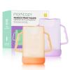 imageMomcozy Squeeze Pouch Holder for Food Pouches and Drink Boxes Baby Pouch Holder Allows Baby to SelfFeed and Avoid Messes Baby Food Pouch Holder Handle is Easy to Grip Comfortable GreenViolet Orange