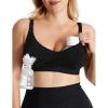 imageMomcozy VNeck Pumping Bra Hands Free Breast Pump Bra Comfort AllDay Wear Plunge Light Support Cotton Wired 1 CountBlack