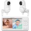 imageMomcozy Video Baby Monitor 55 1080P Full HD Baby Monitor with Camera No WiFi Infrared Night Vision 5800mAh 120hrs Battery ECO VOX 2Way Audio 1640ft Range Record and Rewind Locally BM03BM03 with 2 Camera