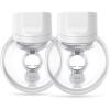 imageMomcozy Wearable Electric Breast Pump  Portable Wireless Adjustable Suction Soft DoubleFit Flanges Smart Display 24mm 2Pack Light White