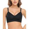 imageMomcozy Wireless Bras for Women Seamless Full Coverage Bra Classic Everyday TShirt Bra for Natural Lift and Comfort EB097Black