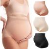 imageMomcozy Womens Maternity High Waist Underwear Pregnancy Soft Seamless Maternity Underwear Over BumpBlack almond oyster Pink3pk