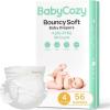 imageNewborn Baby Diapers Size 21218lb 74 Count Babycozy Bouncy Soft Diapers Hypoallergenic Dry Disposable Diapers with Softer Touch 08D Diaper ampamp10 Micron Velvet Fiber to Protect Sensitive Infant SkinSize 4