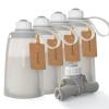 imageNo Leak Momcozy Silicone Breastmilk Storage Bags Reusable Breastmilk Freezer Storing Bags for Breastfeeding 85oz250ml Breast Milk Saver Leakproof Baby Food Pouches BPA Free Gray 5pcsGray