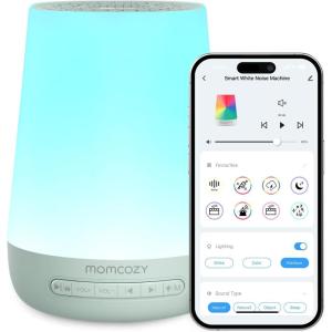 imageBaby Sound Machine Momcozy White Noise Machine for Baby Sleeping with Night Light Toddler Sleep Trainer with 34 Soothing Sounds Timer App Remote Control Personal Sleep Routine BlueGreen