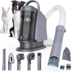 imageDog Grooming Kit FurEase Dog Grooming Vacuum with Dog Clippers for Grooming 13000Pa Powerful Dog Vacuum for Shedding Grooming with 5 Pet Grooming Tools