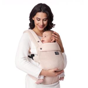 imageMomcozy Baby Carrier  Ergonomic Cozy and Lightweight Carrier for 324 Months Effortless to Put On Ideal for HandsFree Parenting Enhanced Lumbar Support Purehug for Infant to Toddler BlackAir MeshPink